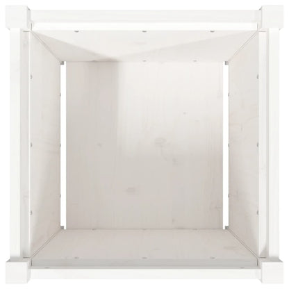 vidaXL Garden Planter White 50x50x50 cm Solid Wood Pine
