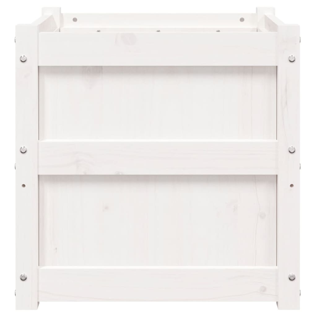 vidaXL Garden Planters 2 pcs White Solid Wood Pine