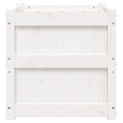 vidaXL Garden Planters 2 pcs White Solid Wood Pine