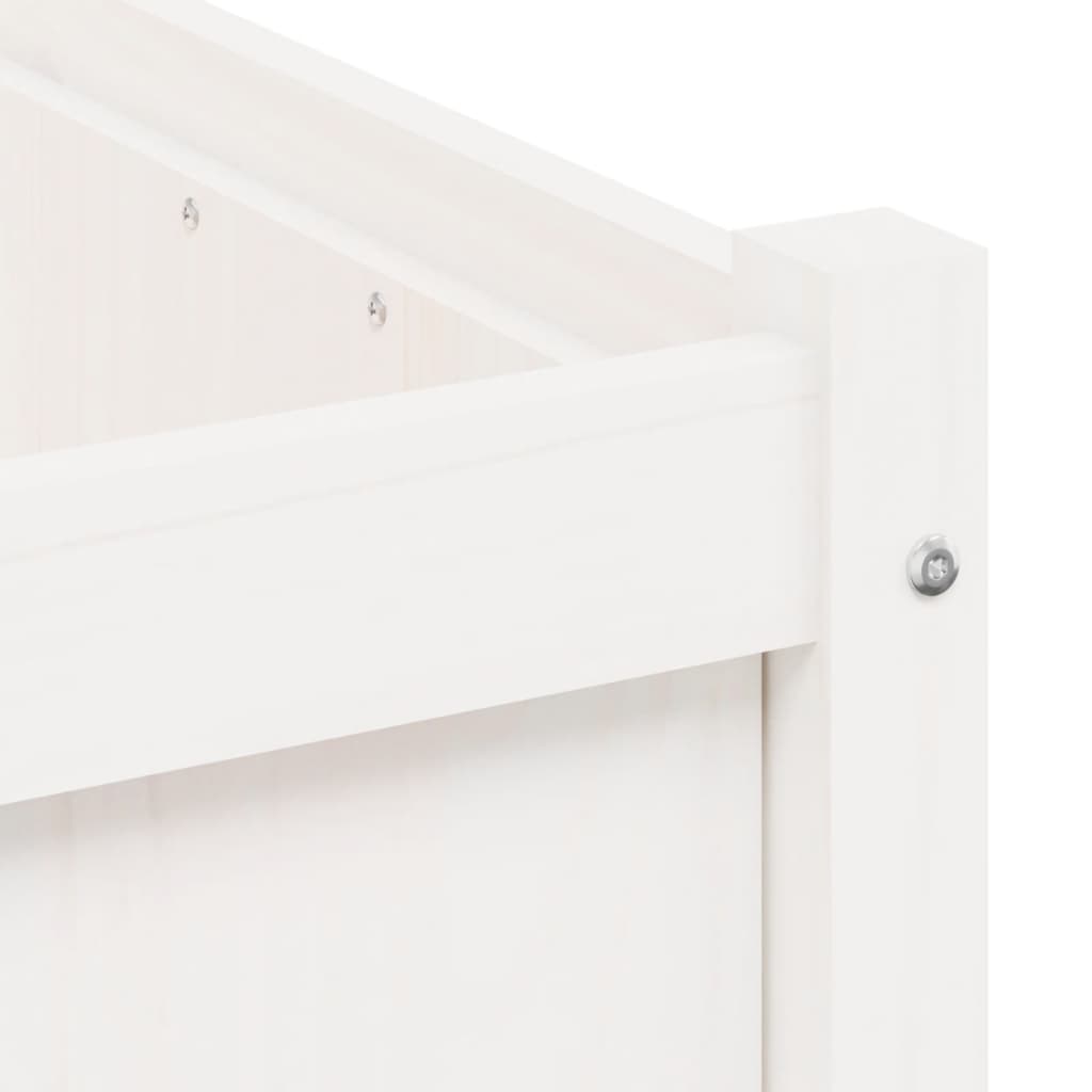 vidaXL Garden Planters 2 pcs White Solid Wood Pine