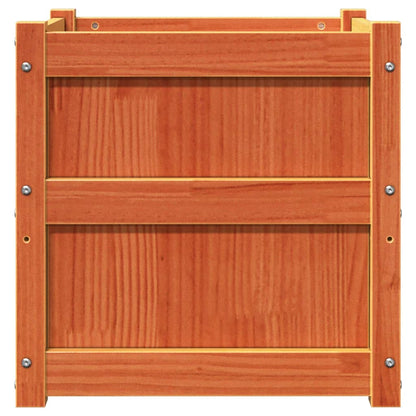 vidaXL Garden Planter Wax Brown 50x50x50 cm Solid Wood Pine