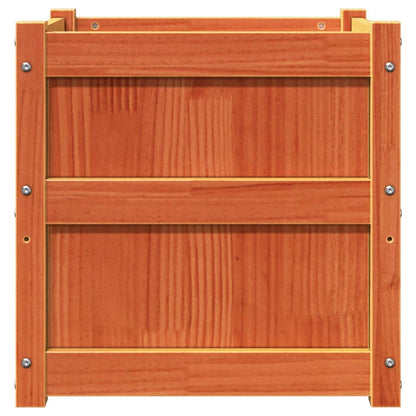 vidaXL Garden Planter Wax Brown 50x50x50 cm Solid Wood Pine