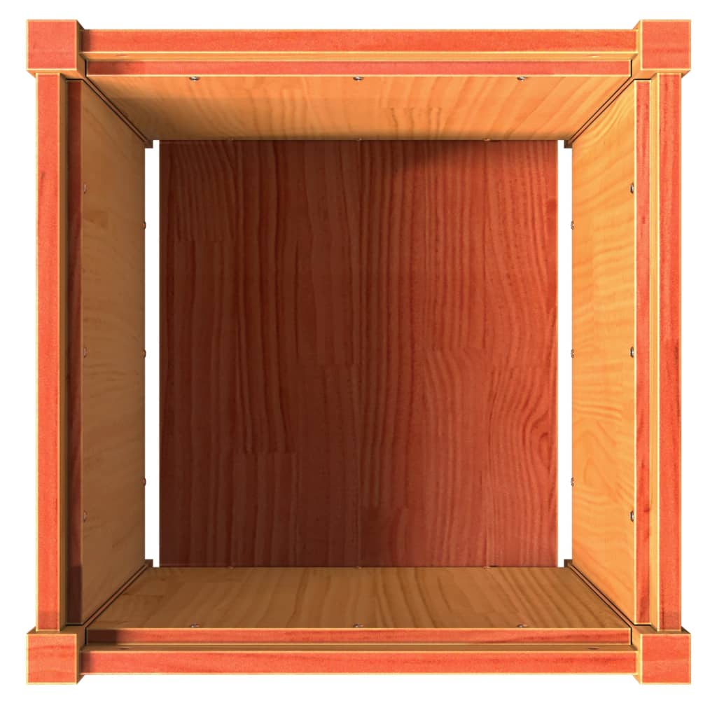 vidaXL Garden Planter Wax Brown 50x50x50 cm Solid Wood Pine