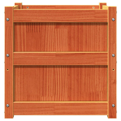 vidaXL Garden Planters 2 pcs Wax Brown Solid Wood Pine