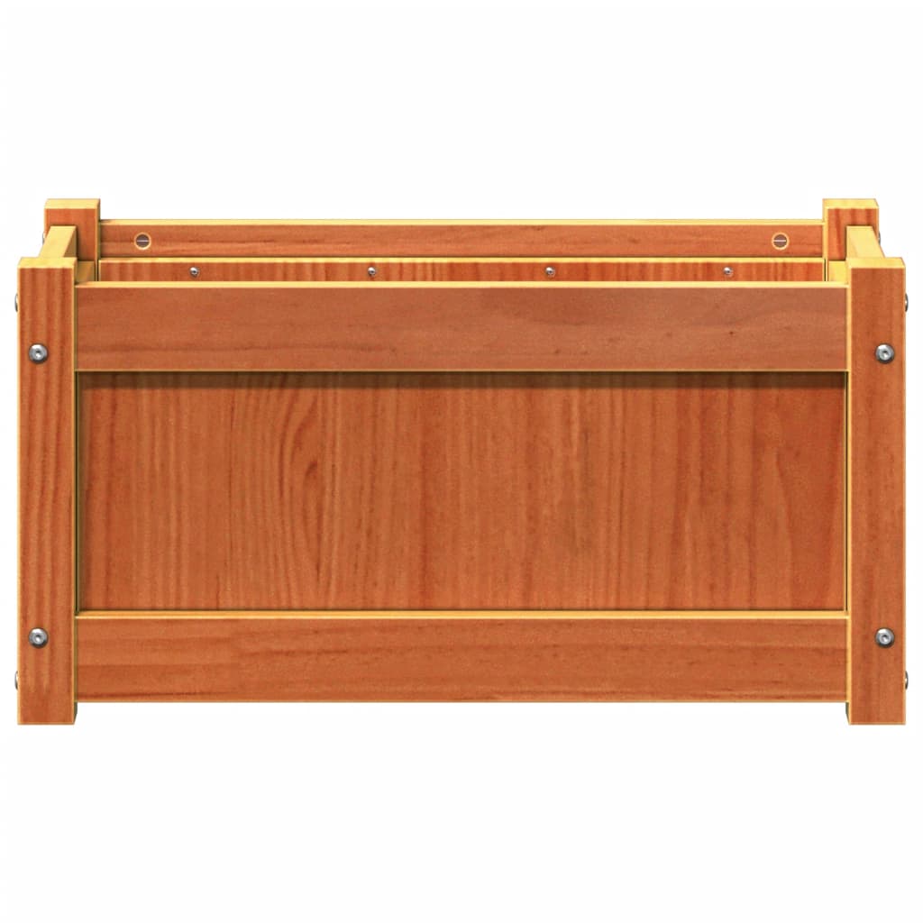 vidaXL Garden Planter Wax Brown 60x31x31 cm Solid Wood Pine