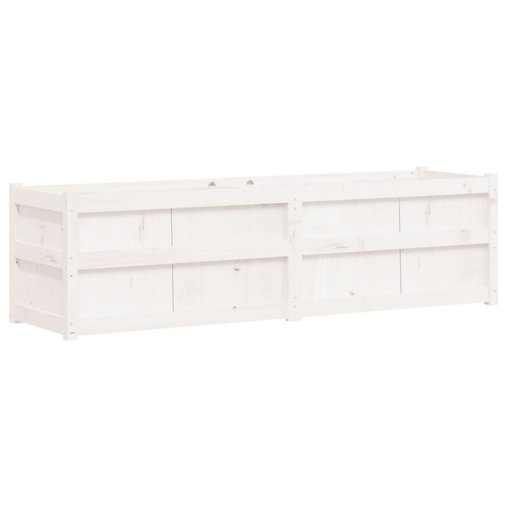 vidaXL Garden Planter White 180x50x50 cm Solid Wood Pine