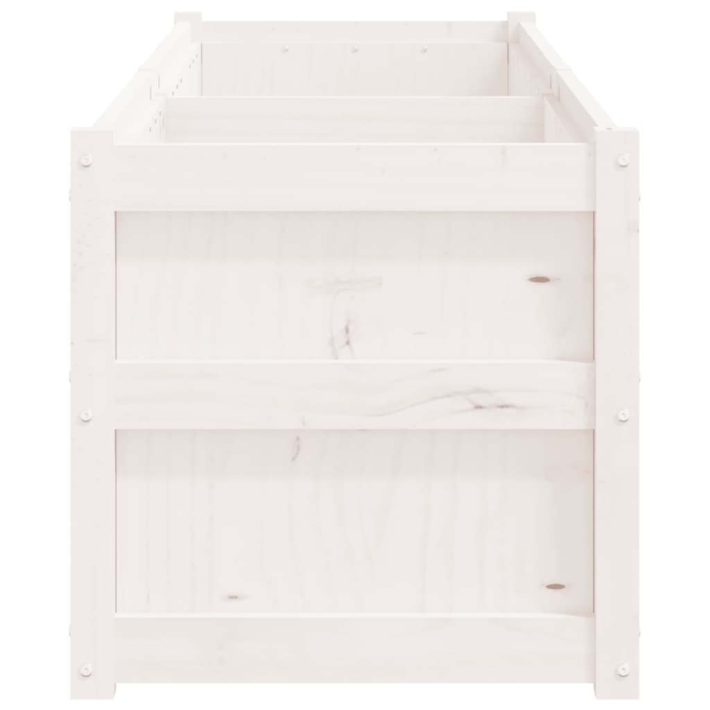 vidaXL Garden Planter White 180x50x50 cm Solid Wood Pine