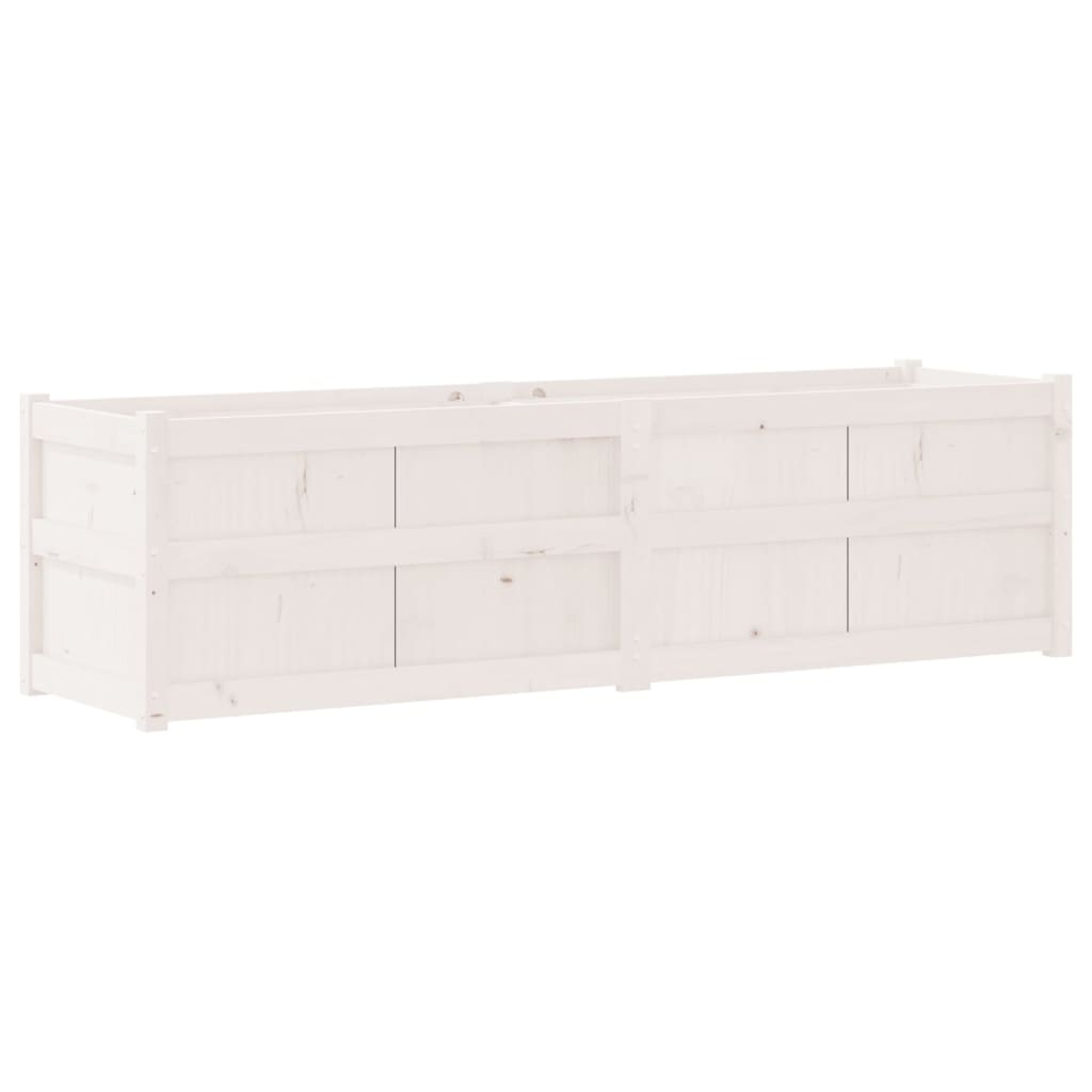 vidaXL Garden Planter White 180x50x50 cm Solid Wood Pine