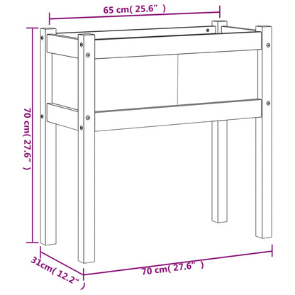 vidaXL Garden Planter with Legs 70x31x70 cm Impregnated Wood Pine