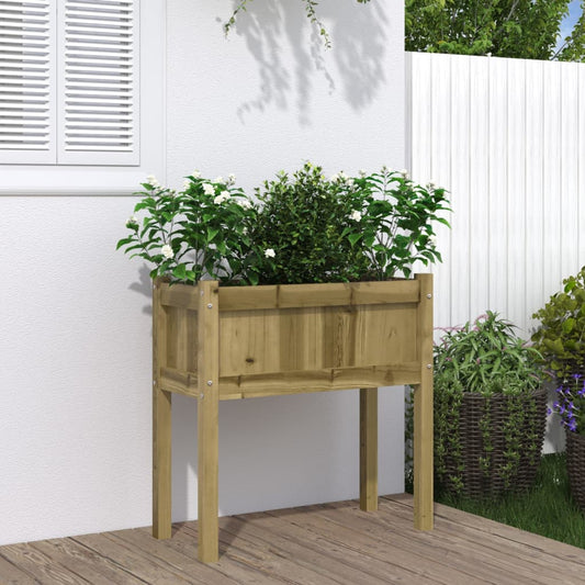 vidaXL Garden Planter with Legs 70x31x70 cm Impregnated Wood Pine