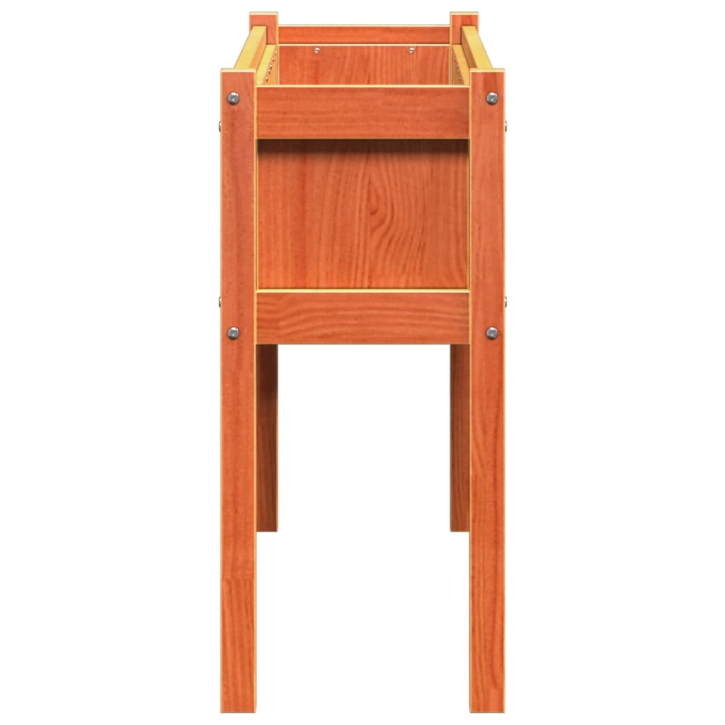 vidaXL Garden Planter with Legs Wax Brown 110x31x70 cm Solid Wood Pine