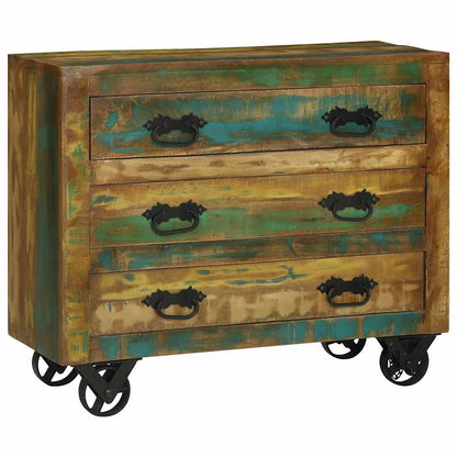 vidaXL Sideboard with Drawer Brown 80 x 30 x 65 cm Solid Reclaim Wood