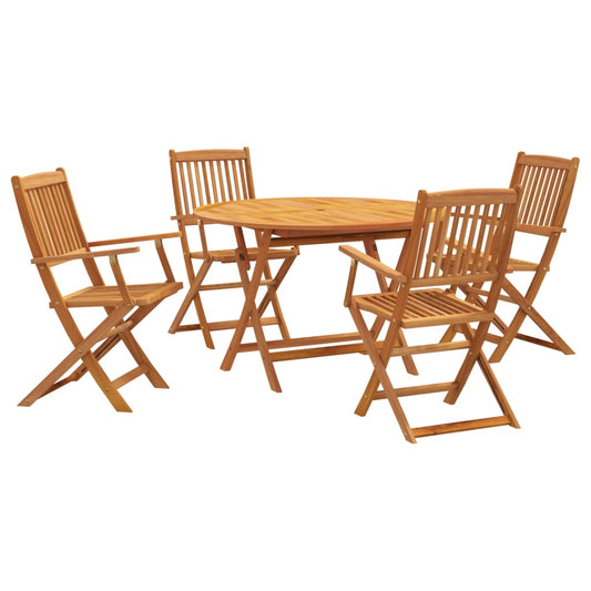 vidaXL Garden Dining Set | Wood | Solid Acacia wood | 5 piece set |  Foldable