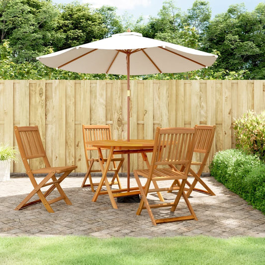 vidaXL Garden Dining Set | Wood | Solid Acacia wood | 5 piece set |  Foldable