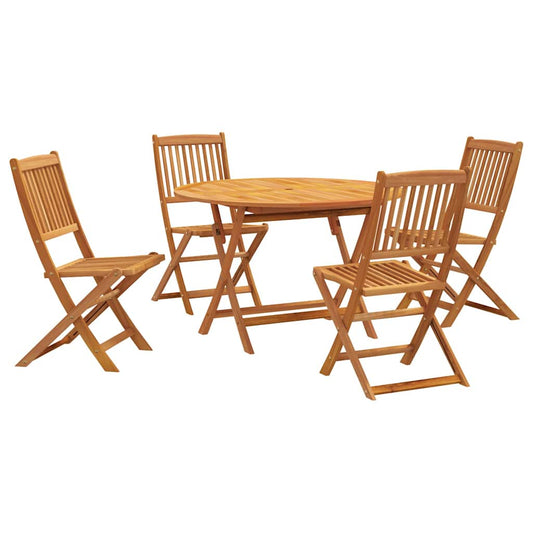 vidaXL Garden Dining Set | Brown | Solid Acacia Wood | Medium | Foldable