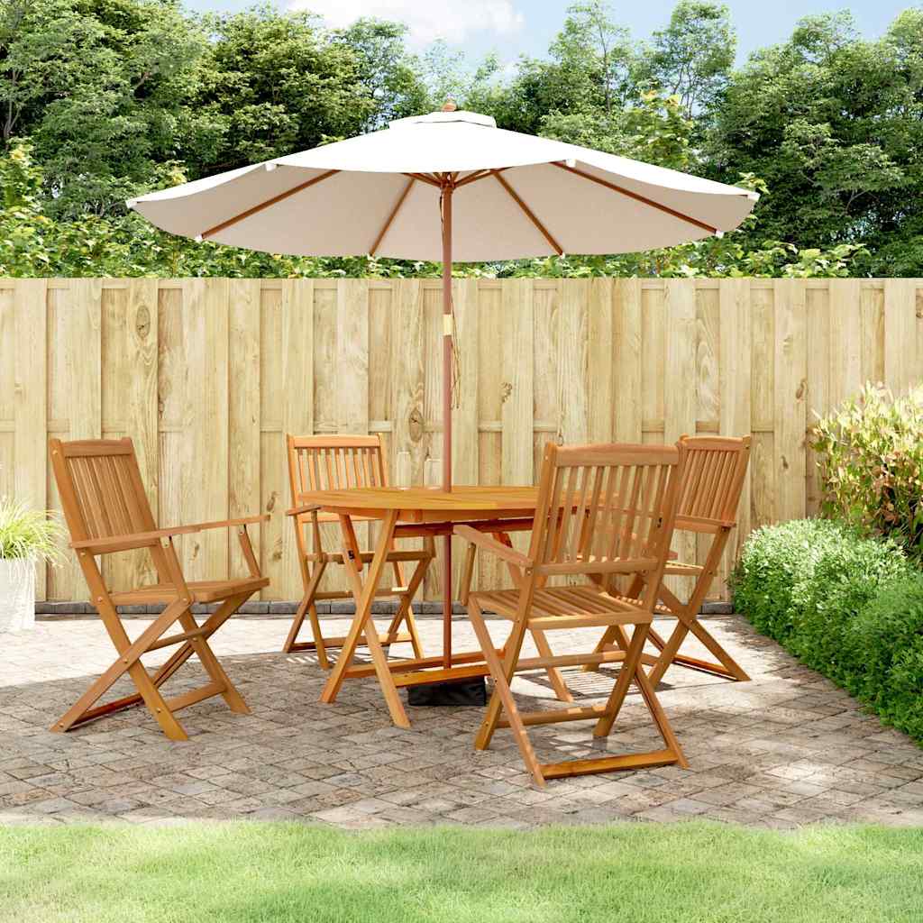 vidaXL Garden Dining Set | Brown | Solid Acacia Wood | Medium | Foldable