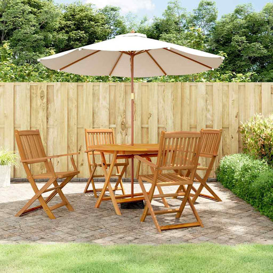 vidaXL Garden Dining Set | Brown | Solid Acacia Wood | Medium | Foldable