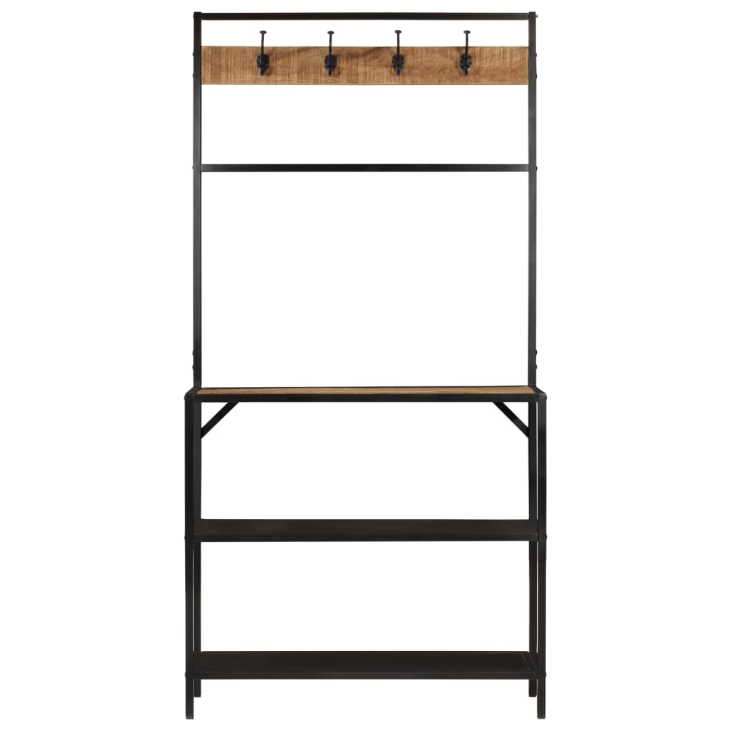 vidaXL Coat Rack 90x35x180 cm Solid Wood Mango and Iron