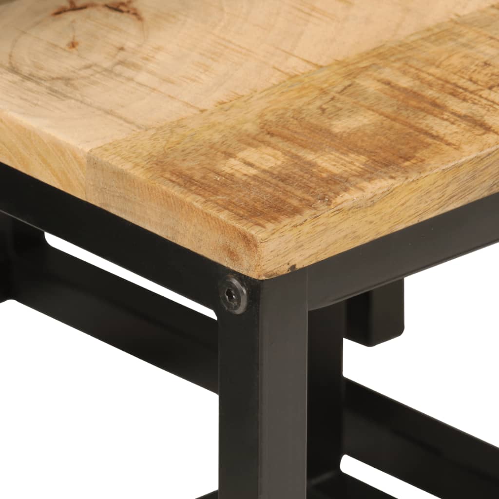 vidaXL Nesting Coffee Tables 3 pcs Solid Wood Mango and Iron