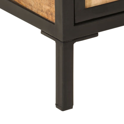 vidaXL Bathroom Cabinet 40x27x90 cm Solid Wood Mango and Iron