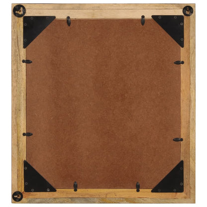 vidaXL Bathroom Mirror 55x1x60 cm Glass and Solid Wood Mango