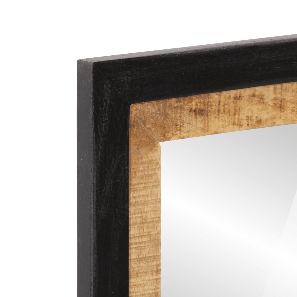 vidaXL Bathroom Mirror 55x1x60 cm Glass and Solid Wood Mango