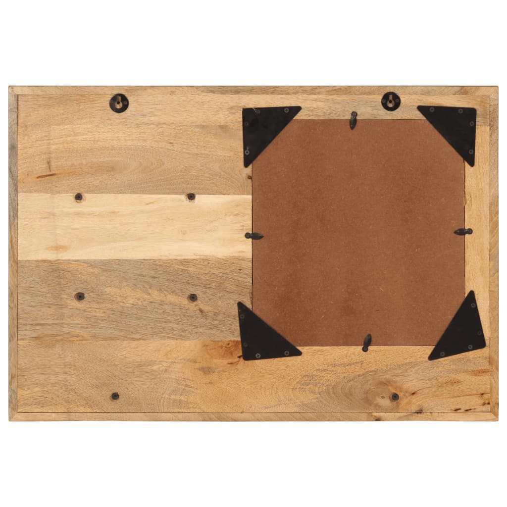 vidaXL Mirror with Shelves 80x8x55 cm Glass and Solid Wood Mango