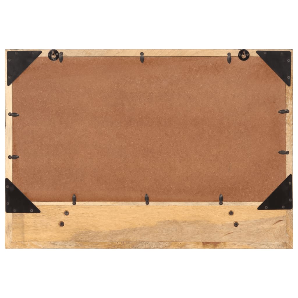 vidaXL Mirror with Shelf 80x8x55 cm Glass and Solid Wood Mango