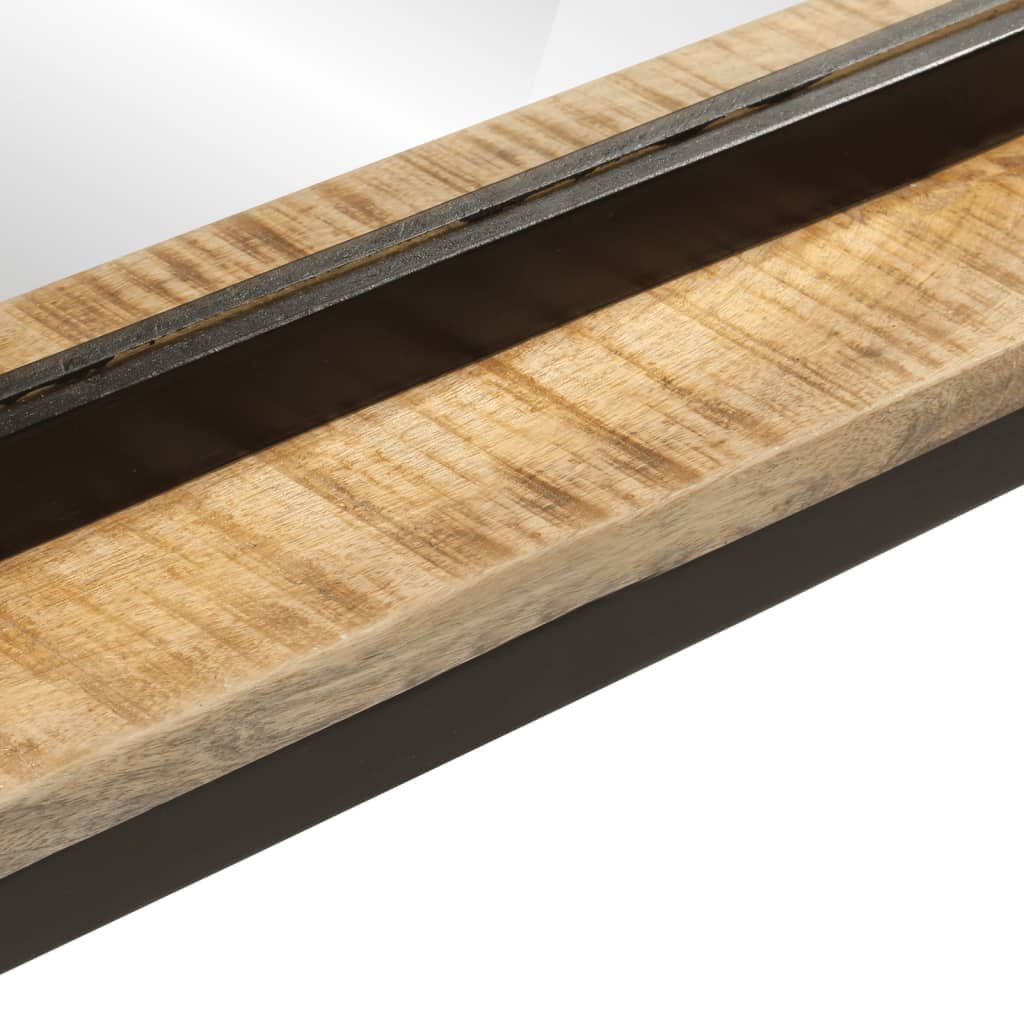 vidaXL Mirror with Shelf 80x8x55 cm Glass and Solid Wood Mango