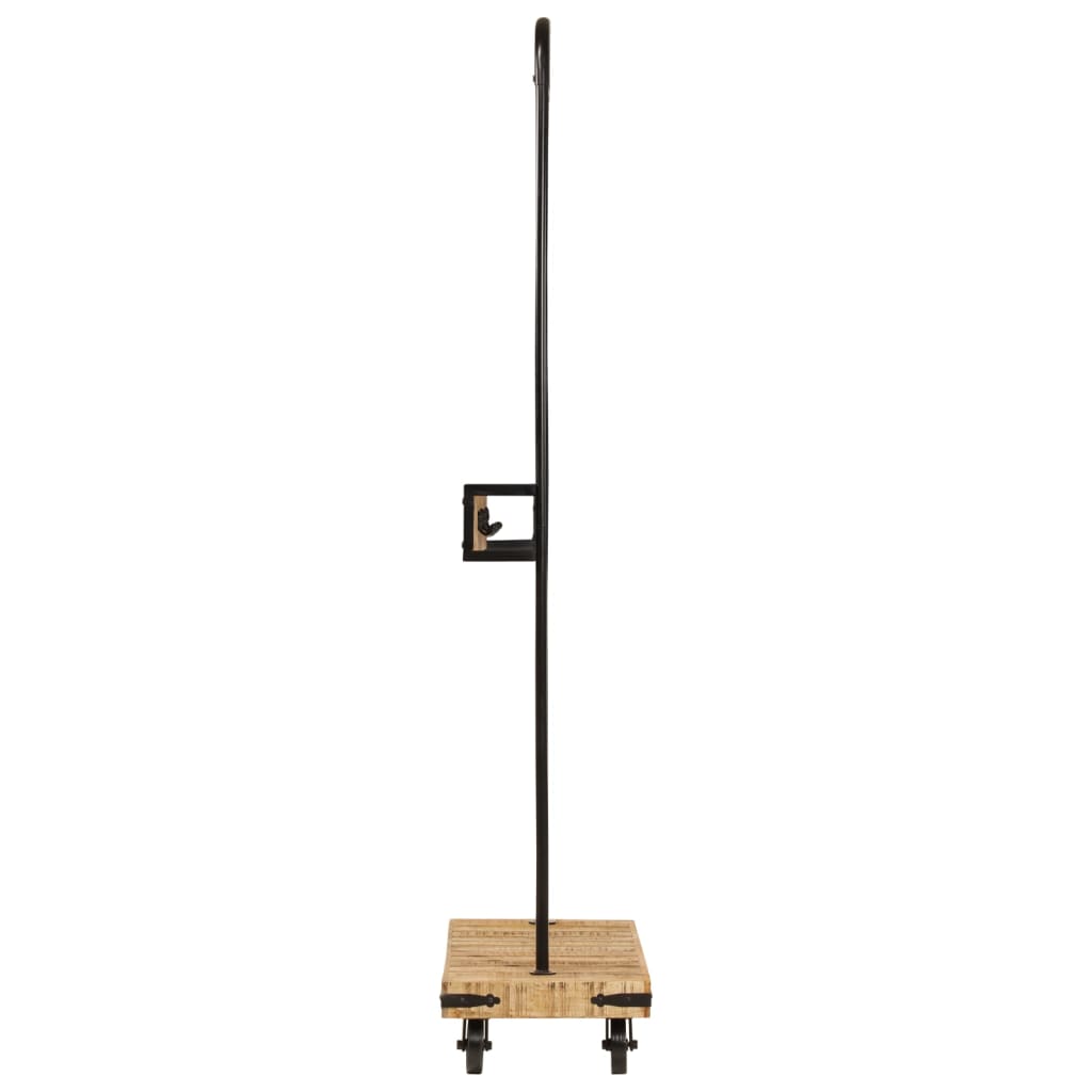 vidaXL Clothes Rack with Wheels 90x35x190 cm Solid Wood Mango and Iron