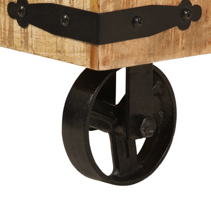 vidaXL Clothes Rack with Wheels 90x35x190 cm Solid Wood Mango and Iron