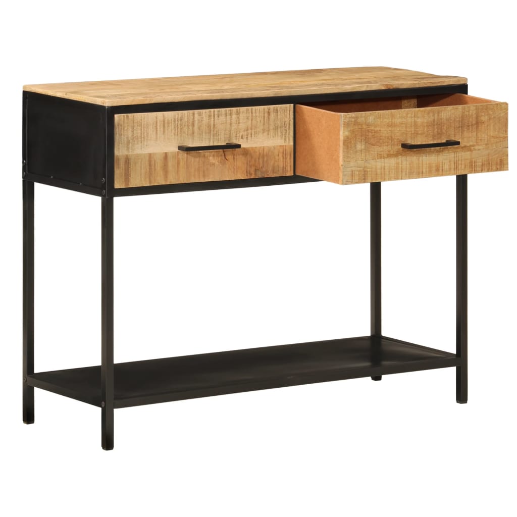 vidaXL Console Table 100x35x76 cm Solid Wood Mango and Iron
