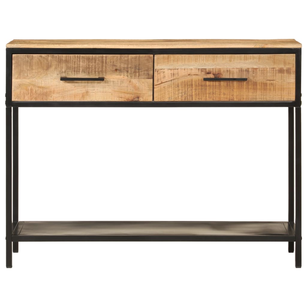 vidaXL Console Table 100x35x76 cm Solid Wood Mango and Iron