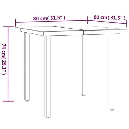 vidaXL 3 Piece Garden Dining Set Grey and Black Poly Rattan and Steel