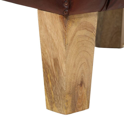 vidaXL Tub Chair Brown Real Leather