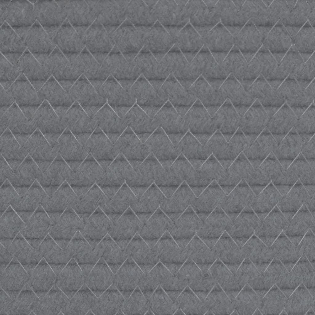 vidaXL Storage Baskets 2 pcs Grey and White Ø24x18 cm Cotton