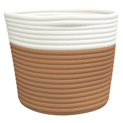 vidaXL Storage Baskets 2 pcs Brown and White Ø24x18 cm Cotton