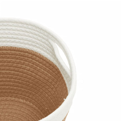 vidaXL Storage Baskets 2 pcs Brown and White Ø24x18 cm Cotton