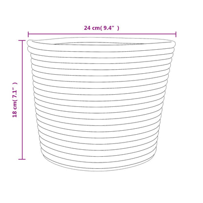 vidaXL Storage Baskets 2 pcs Beige and White Ø24x18 cm Cotton