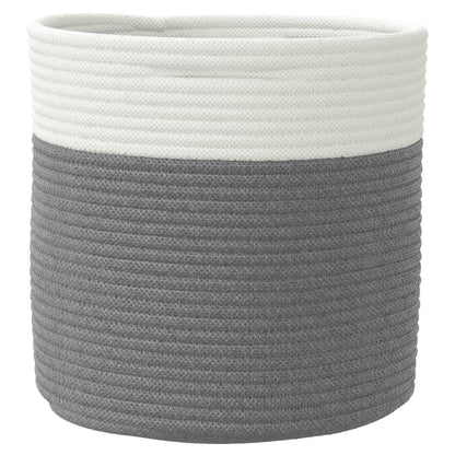 vidaXL Storage Baskets 2 pcs Grey and White Ø28x28 cm Cotton