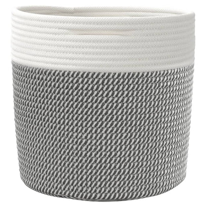 vidaXL Storage Baskets 2 pcs Grey and White Ø28x28 cm Cotton