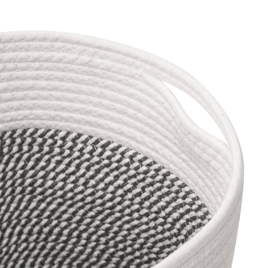 vidaXL Storage Baskets 2 pcs Grey and White Ø28x28 cm Cotton