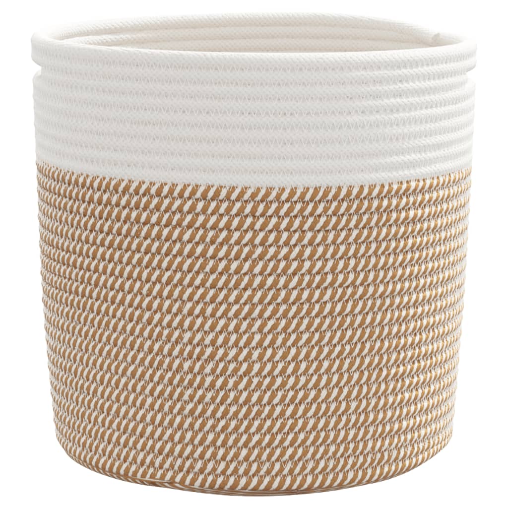 vidaXL Storage Baskets 2 pcs Brown and White Ø28x28 cm Cotton