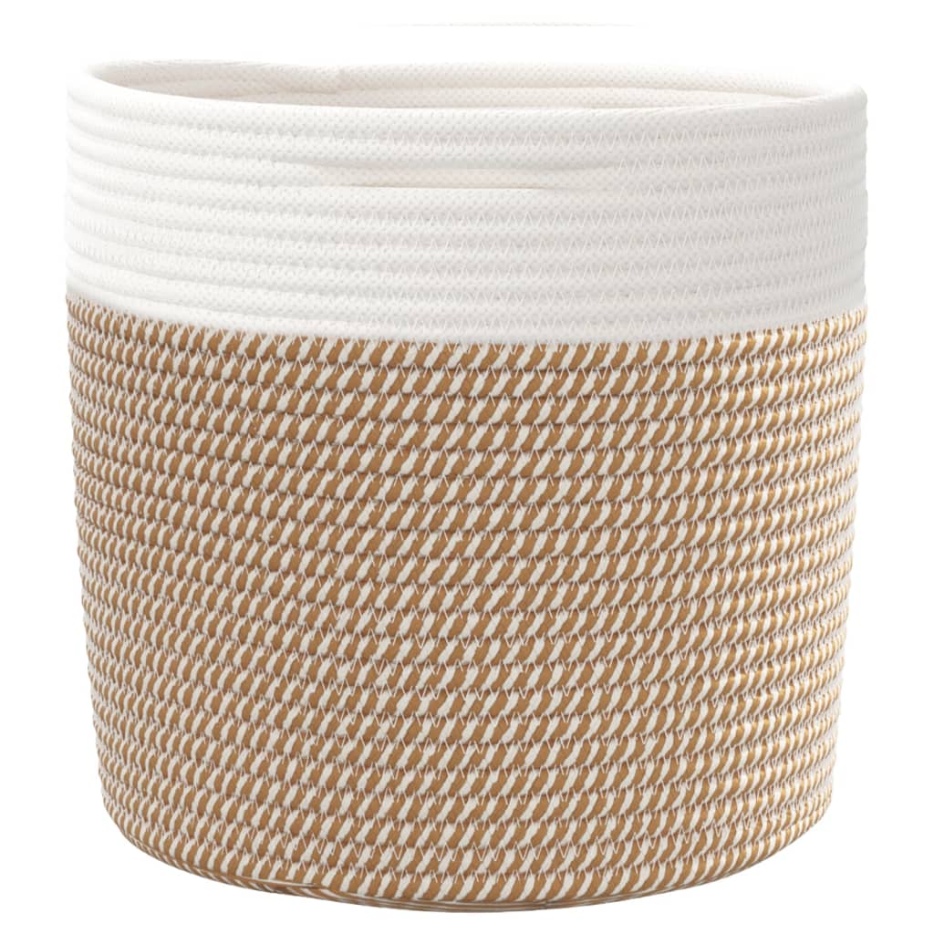 vidaXL Storage Baskets 2 pcs Brown and White Ø28x28 cm Cotton