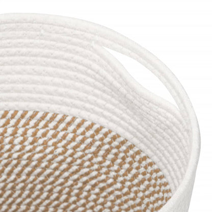 vidaXL Storage Baskets 2 pcs Brown and White Ø28x28 cm Cotton