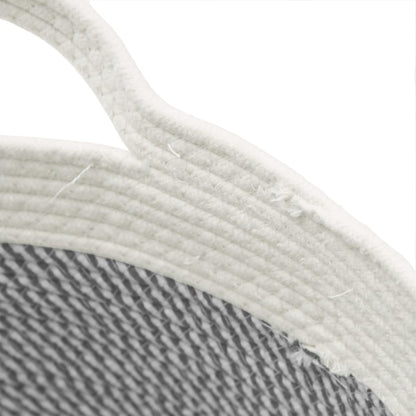 vidaXL Storage Basket Grey and White Ø40x25 cm Cotton