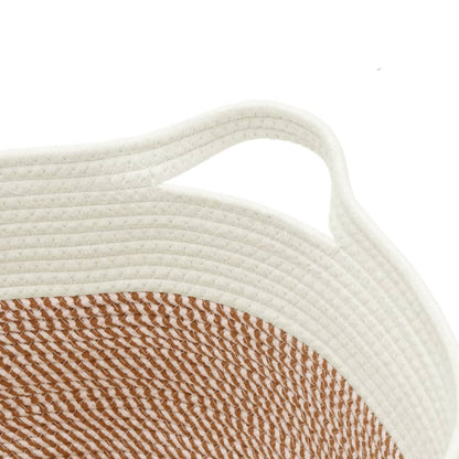 vidaXL Storage Basket Brown and White Ø40x25 cm Cotton