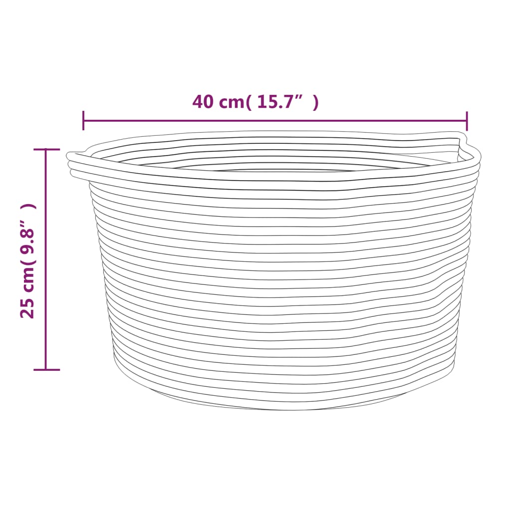 vidaXL Storage Basket Brown and White Ø40x25 cm Cotton