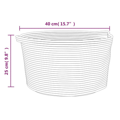 vidaXL Storage Basket Brown and White Ø40x25 cm Cotton