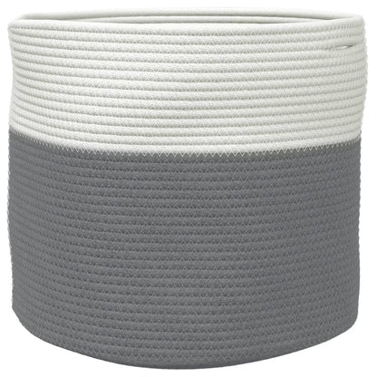 vidaXL Storage Basket Grey and White Ø40x35 cm Cotton